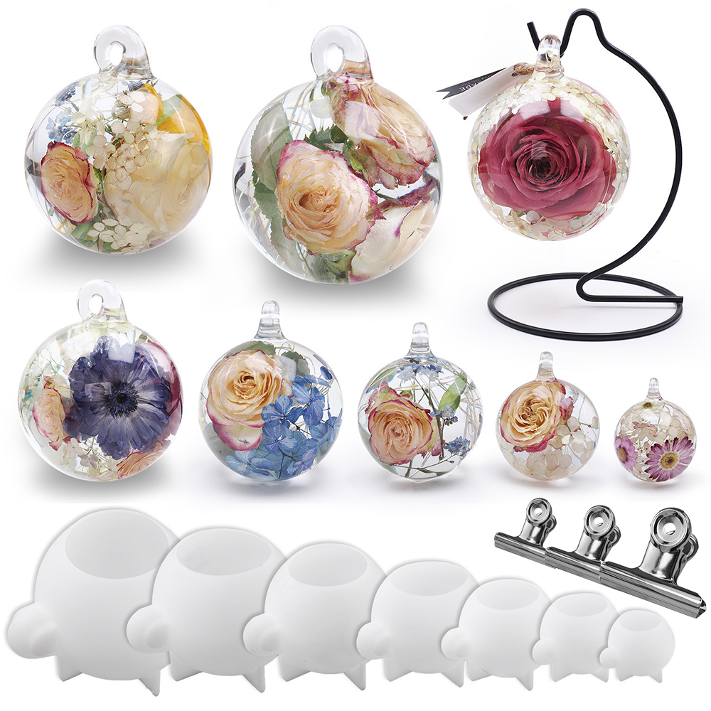 Crystal Ball Decor - 2PCS/Set Crystal Epoxy Resin Ball Silicone