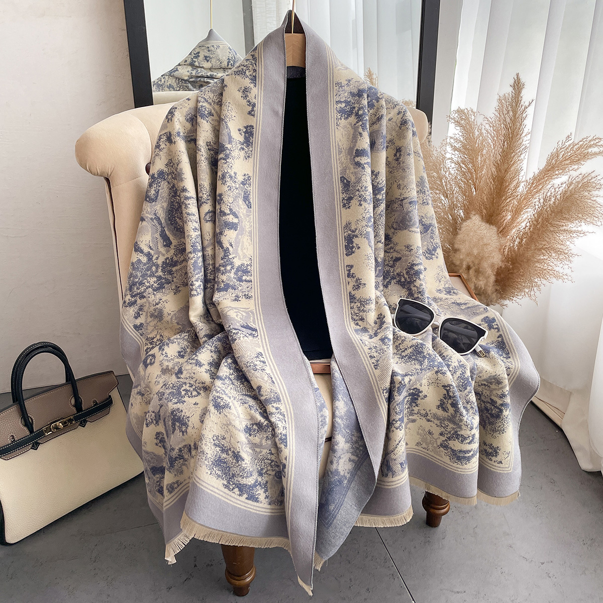 Cashmere Throw Blanket - Luxury Winter Cashmere Scarf Women Design