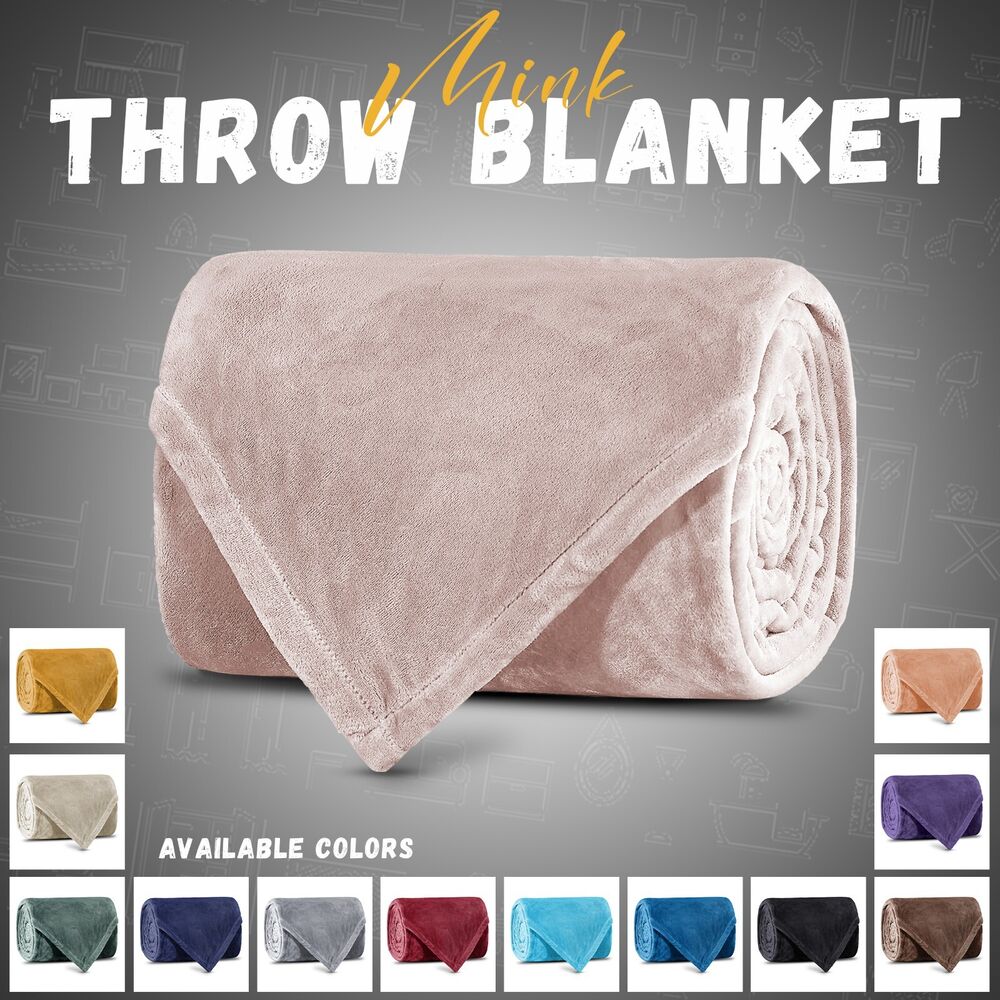 Cashmere Throw Blanket - Extra Large Solid Color Fleece Throw