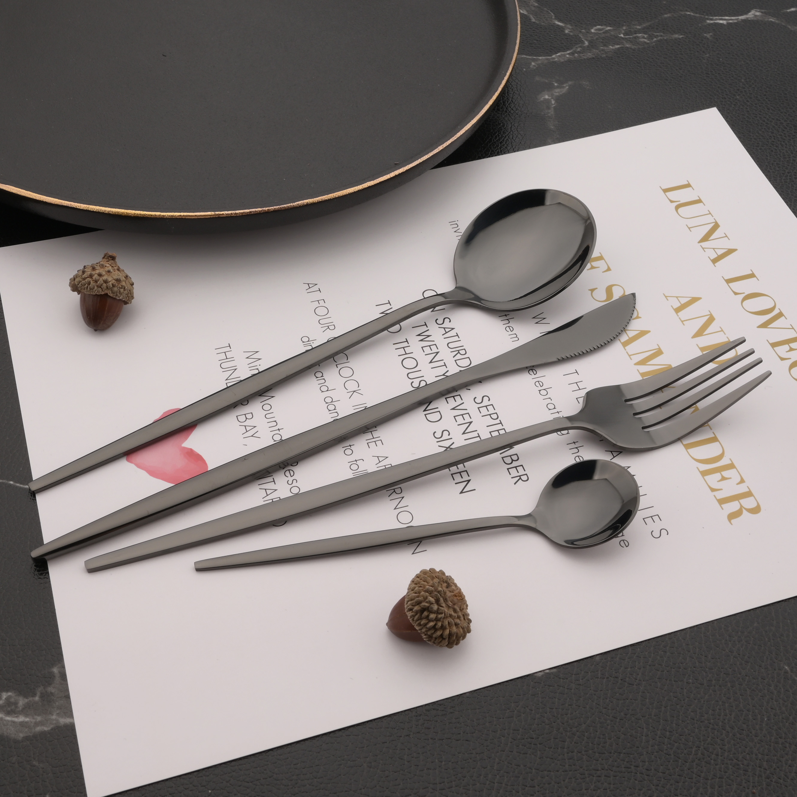 6Pcs Tea Coffee Stir Mini Spoo - Gold Cutlery Flatware recension och pris