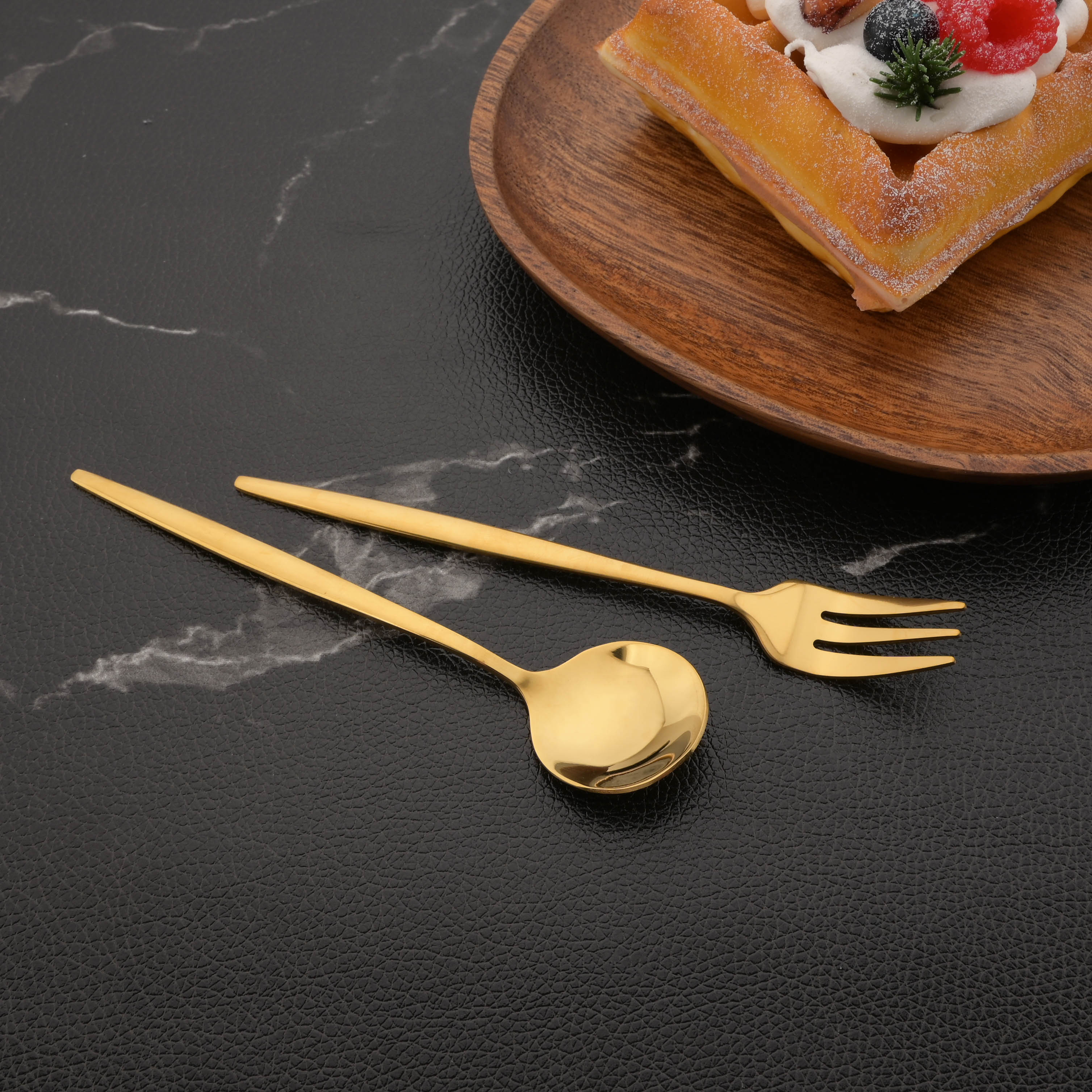 6Pcs Tea Coffee Stir Mini Spoo - Gold Cutlery Flatware recension och pris