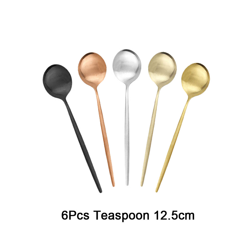 6Pcs Tea Coffee Stir Mini Spoo - Gold Cutlery Flatware recension och pris