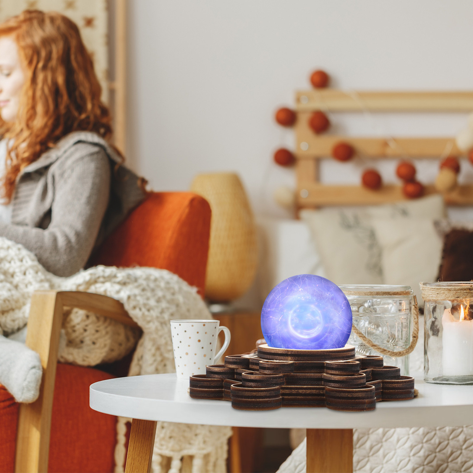 Wooden Crystal Ball Stand Lotu - Crystal Ball Decor recension och pris