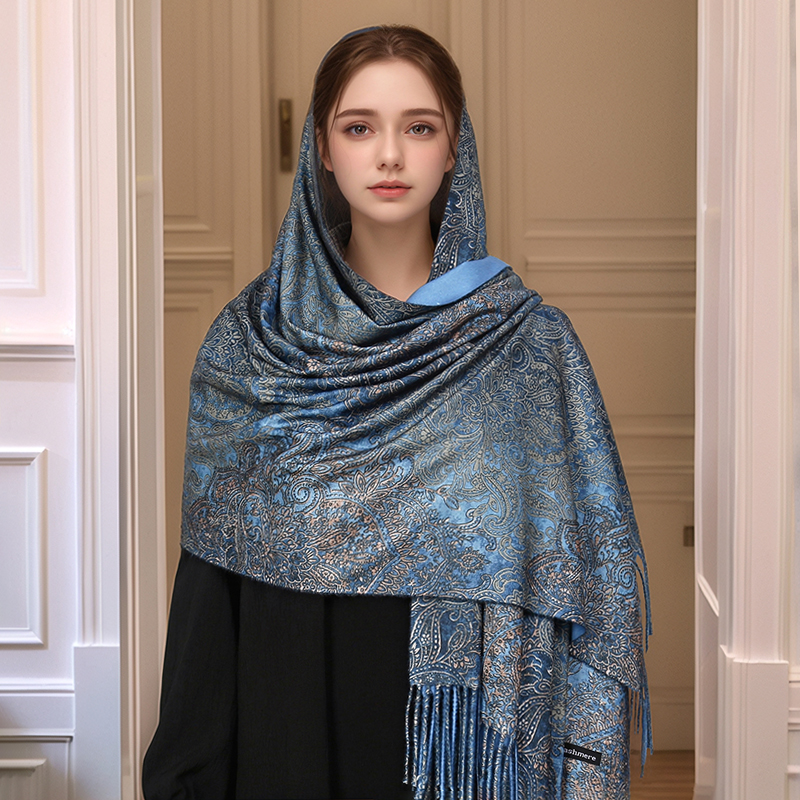Luxury Paisley Pashmina Shawl  - Cashmere Throw Blanket recension och pris