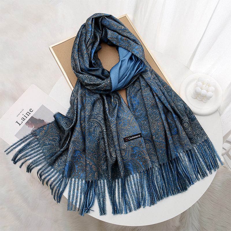 Luxury Paisley Pashmina Shawl  - Cashmere Throw Blanket recension och pris