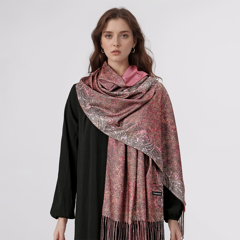 Luxury Paisley Pashmina Shawl  - Cashmere Throw Blanket recension och pris