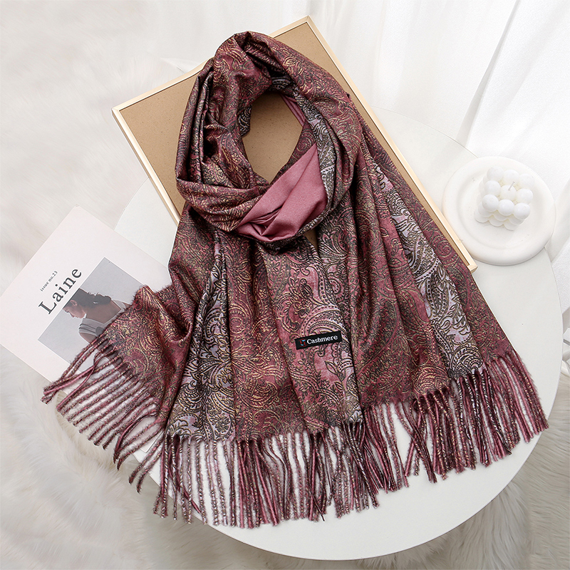 Luxury Paisley Pashmina Shawl  - Cashmere Throw Blanket recension och pris