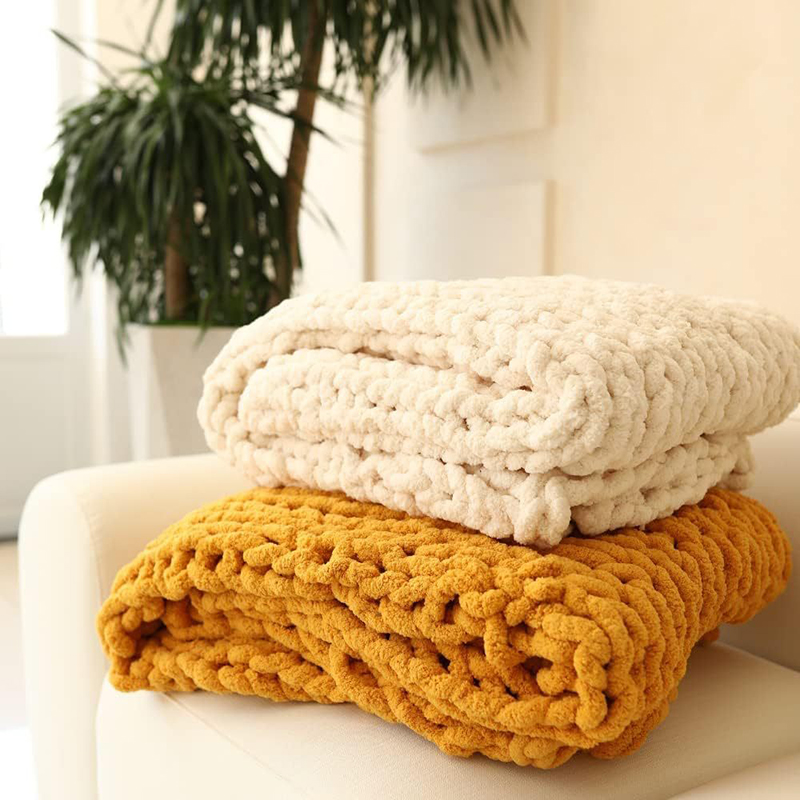 Hand Chunky Knitted Blanket Th - Cashmere Throw Blanket recension och pris