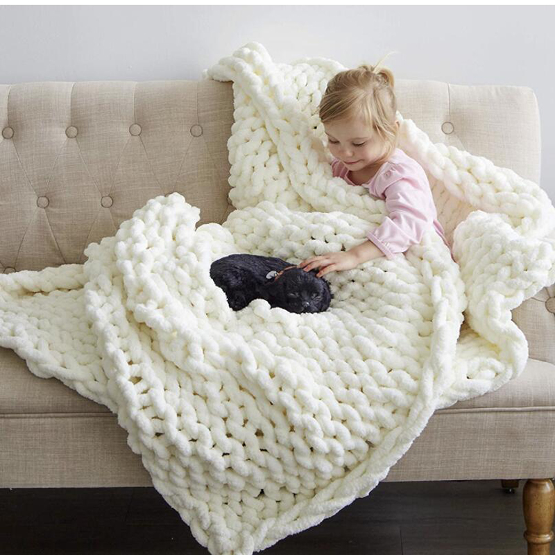Hand Chunky Knitted Blanket Th - Cashmere Throw Blanket recension och pris