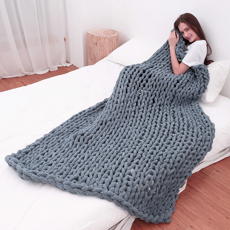 Hand Chunky Knitted Blanket Th - Cashmere Throw Blanket recension och pris