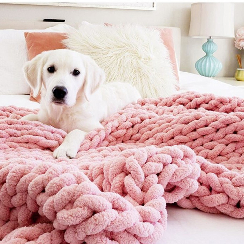 Hand Chunky Knitted Blanket Th - Cashmere Throw Blanket recension och pris