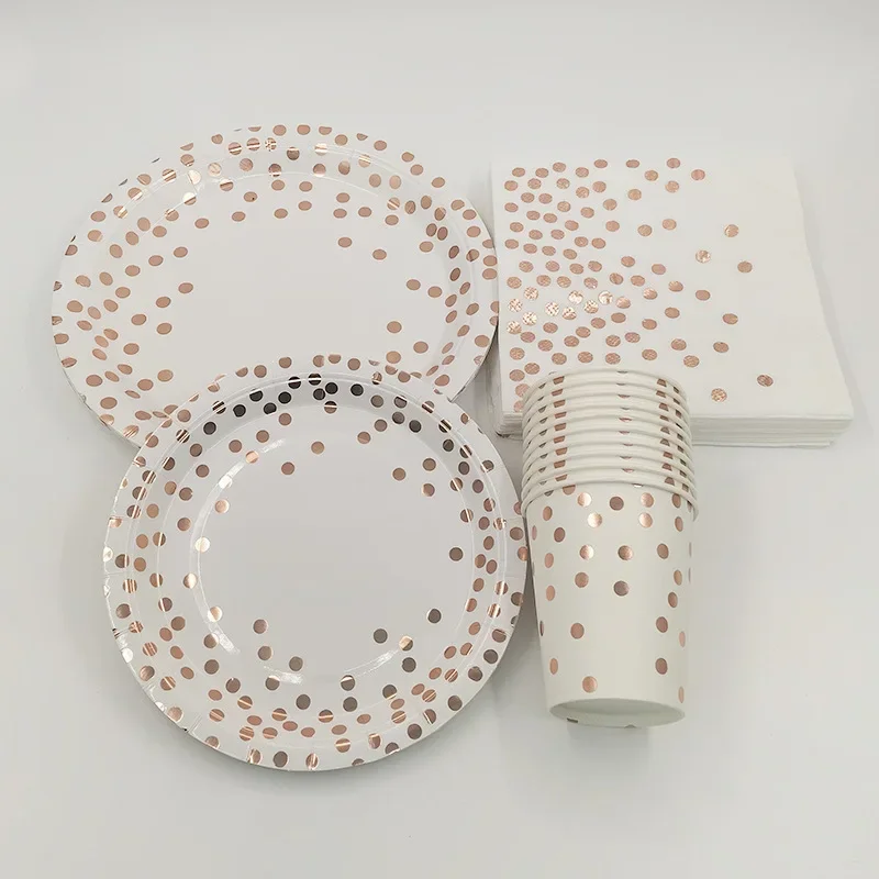Rose Gold Disposable Tableclot - Gold Cutlery Flatware recension och pris
