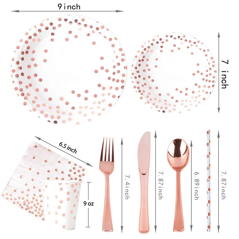 Rose Gold Party Tableware Kit  - Gold Cutlery Flatware recension och pris