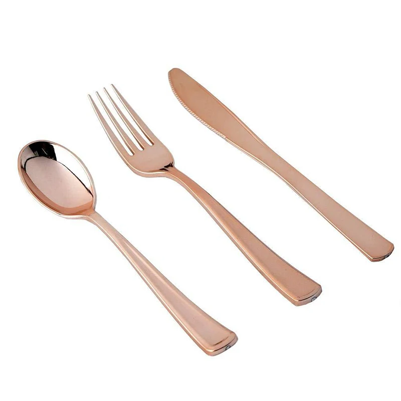 Rose Gold Party Tableware Kit  - Gold Cutlery Flatware recension och pris