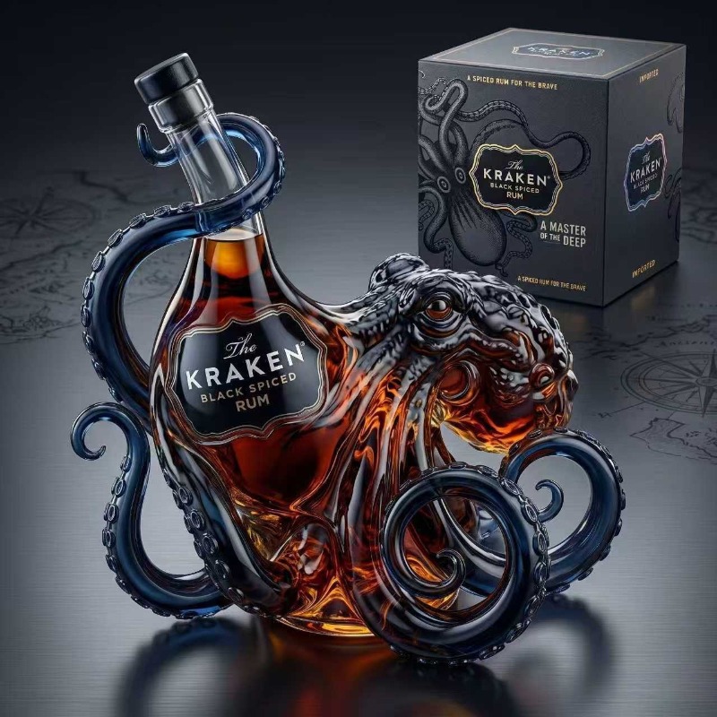 Glass Bottle Sea Monster Octop - Glass Decanter Whiskey recension och pris