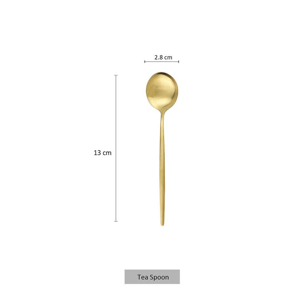 6Pcs Matte Stainless Steel Tea - Gold Cutlery Flatware recension och pris