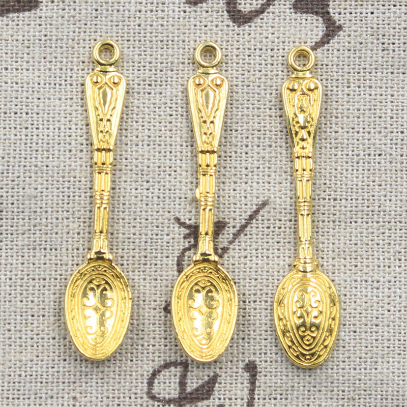 15pcs Charms Pattern Spoon 48x - Gold Cutlery Flatware recension och pris