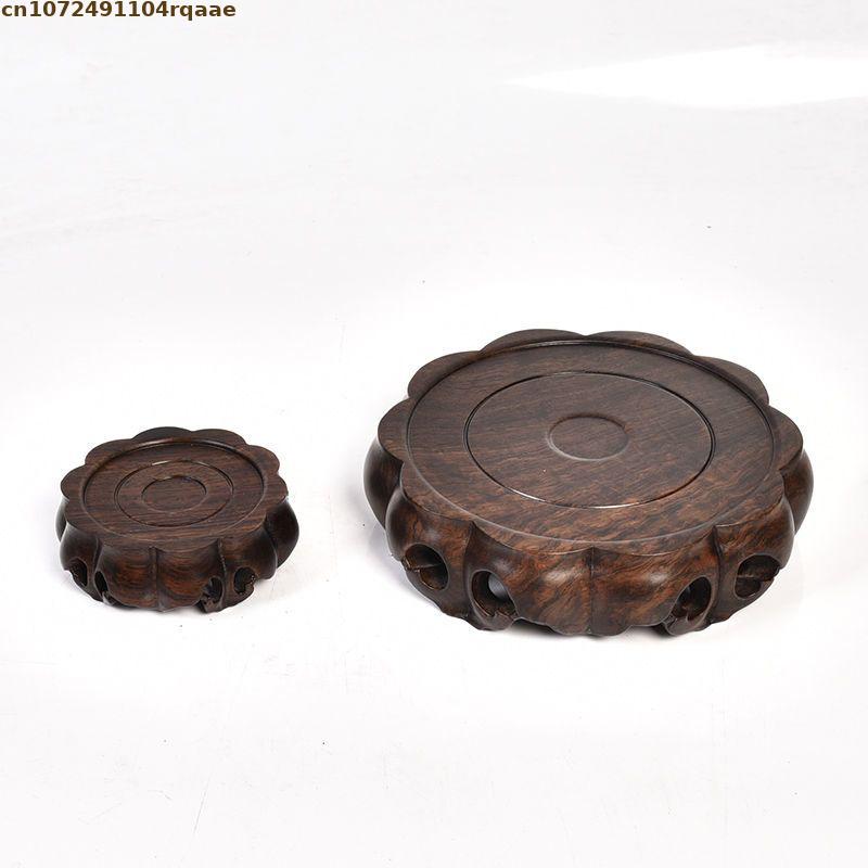 Ebony Wood Round Ornament Base - Crystal Ball Decor recension och pris