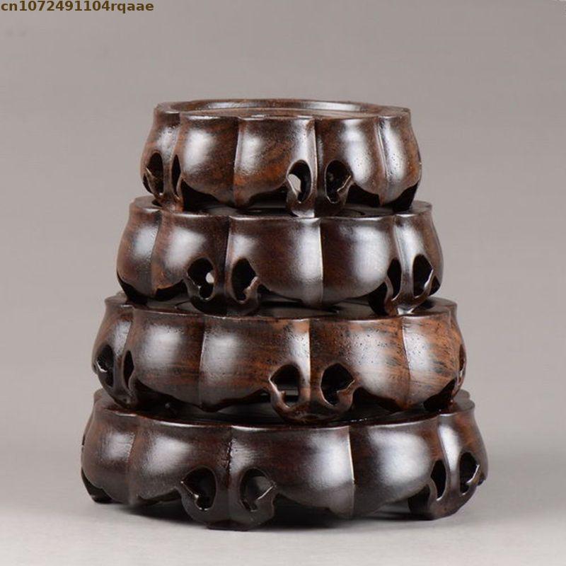 Ebony Wood Round Ornament Base - Crystal Ball Decor recension och pris