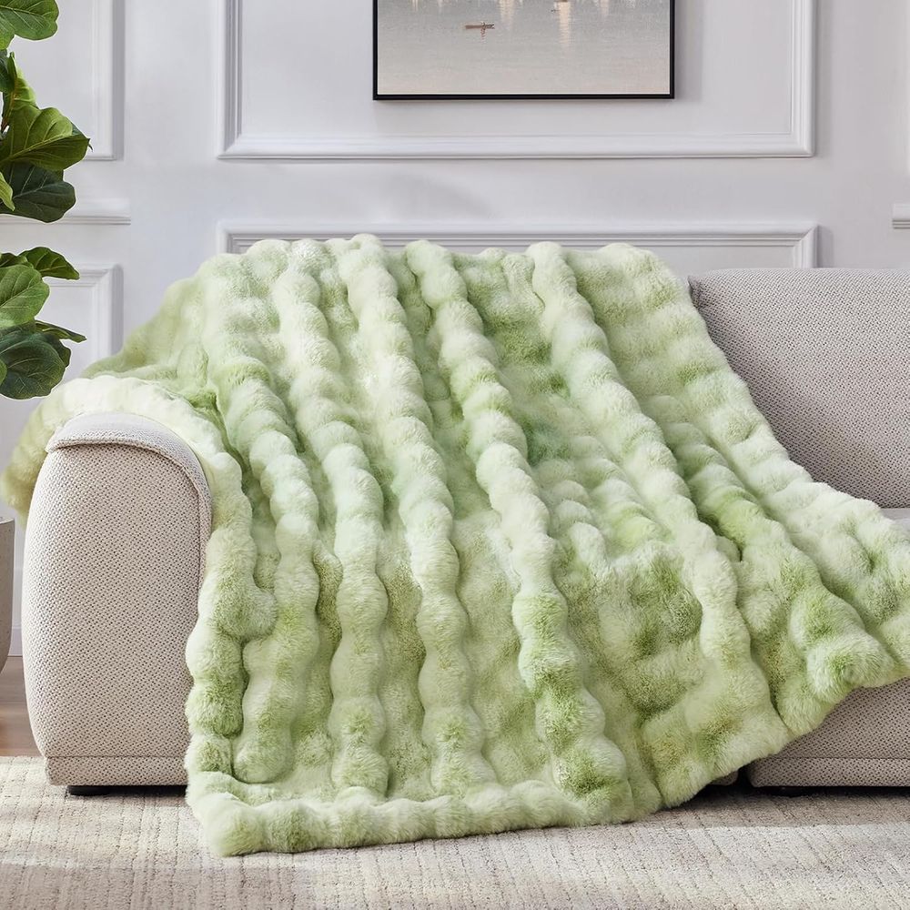 Faux Fur Throw Blanket, 1000GS - Cashmere Throw Blanket recension och pris