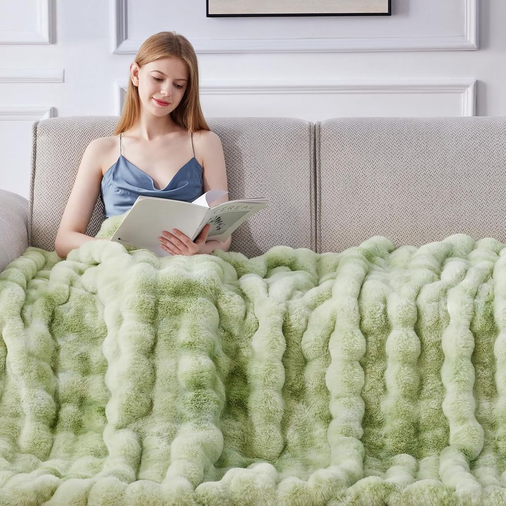 Faux Fur Throw Blanket, 1000GS - Cashmere Throw Blanket recension och pris