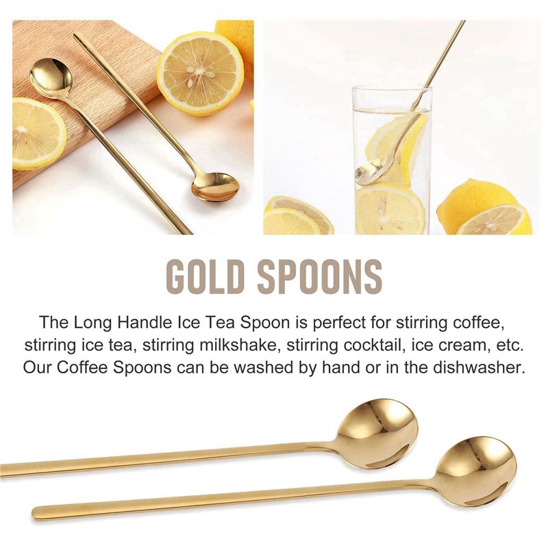 AB46-24PCS 6.7 Inches Coffee S - Gold Cutlery Flatware recension och pris
