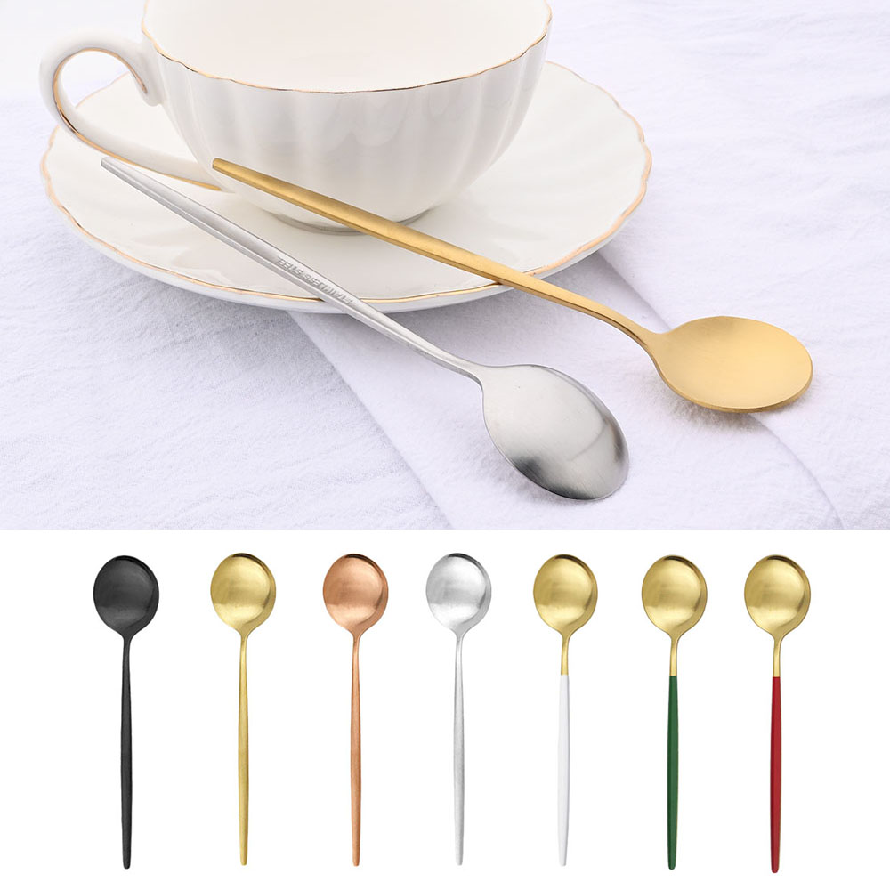 6Pcs Small Matte Spoon Tea Cof - Gold Cutlery Flatware recension och pris