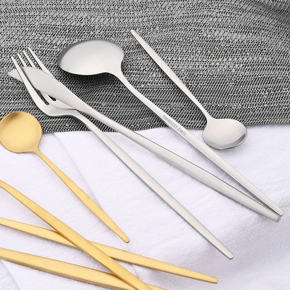 6Pcs Small Matte Spoon Tea Cof - Gold Cutlery Flatware recension och pris