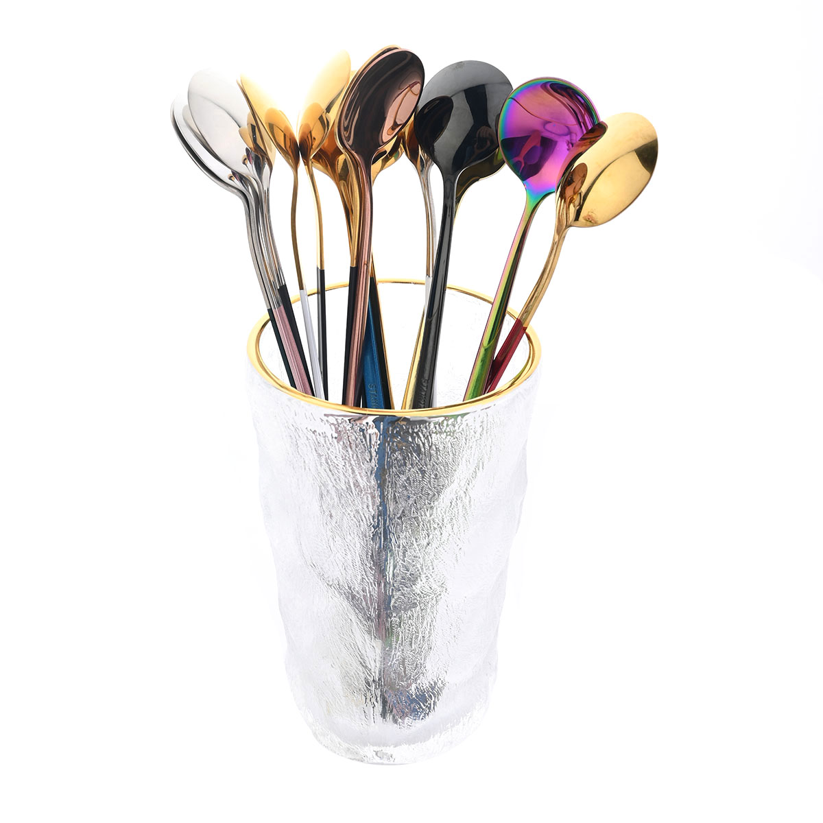 8Pcs Long Handle Ice Spoon Cof - Gold Cutlery Flatware recension och pris