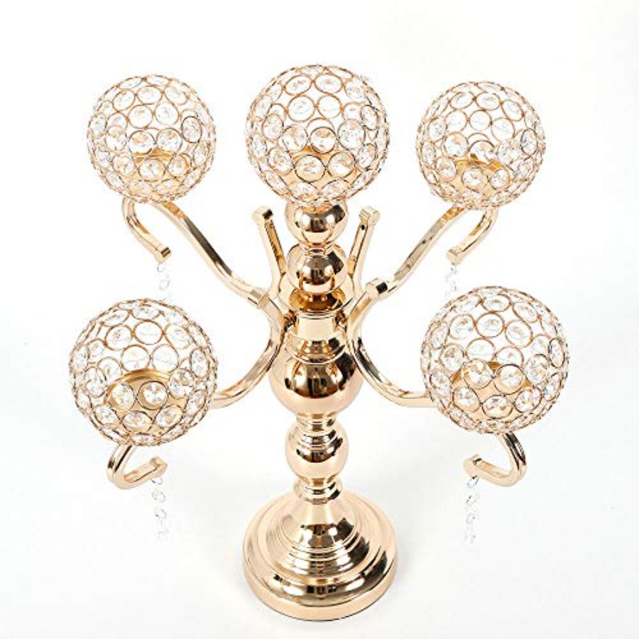 5 Arms Candle Holder for Weddi - Crystal Ball Decor recension och pris