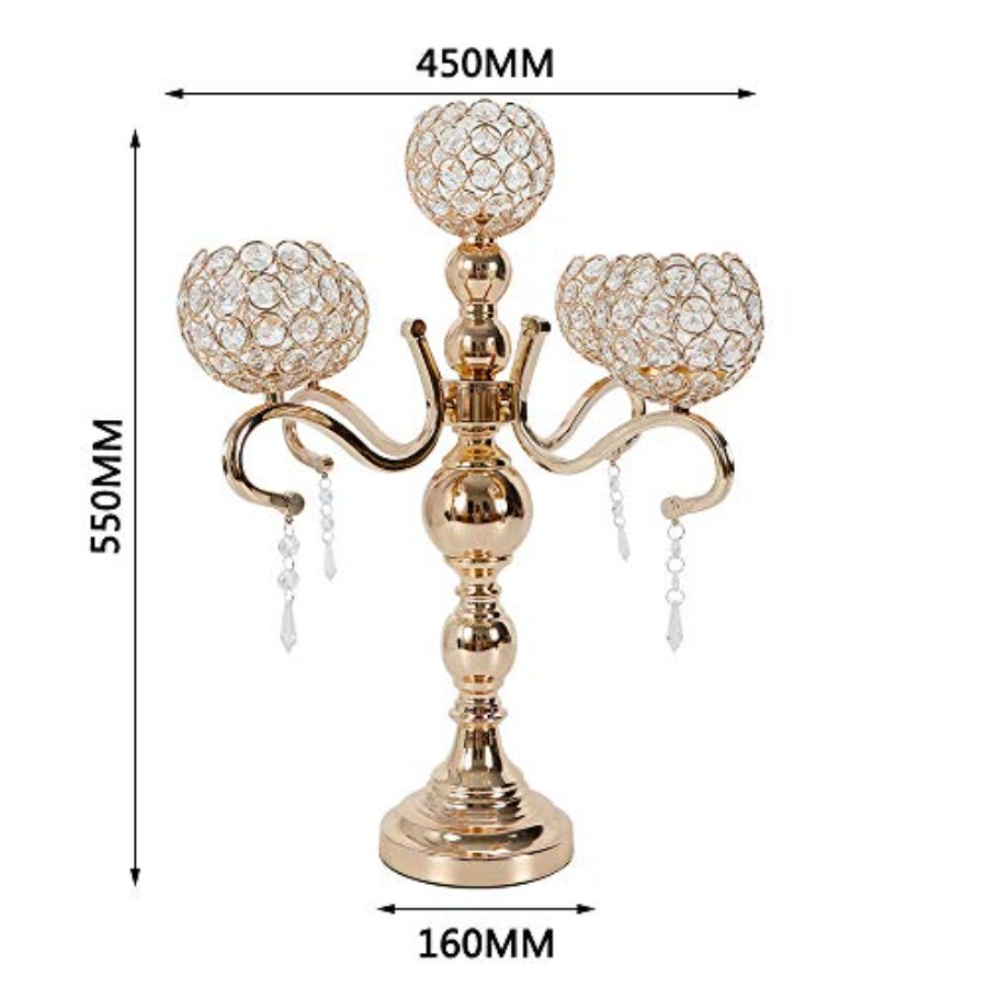 5 Arms Candle Holder for Weddi - Crystal Ball Decor recension och pris