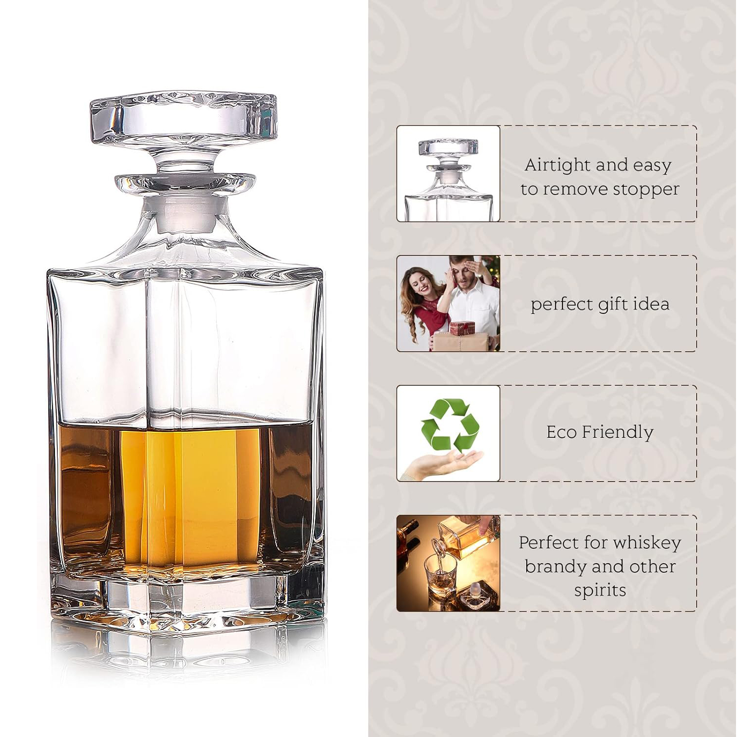 Glass Decanter - Whiskey Decan - Glass Decanter Whiskey recension och pris